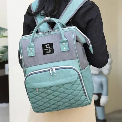 Diaper Backpack with Front Bottle Organizer and Carry Handles, Zippered Baby Essentials Bag in Five Colors for Parents and Everyday Outings