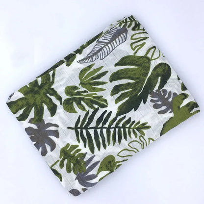 Printed Cotton Muslin Receiving Blanket for Babies with Space, Animal and Floral Designs, Approx. 120 x 120 cm Square Wrap with Smaller Mountain Option