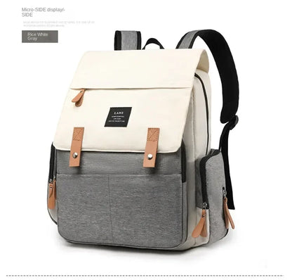 Flap-Top Diaper Backpack with Front Storage Pockets, Two Stroller Hooks and 53 x 34 cm Changing Mat for Baby Essentials and Everyday Parent Outings