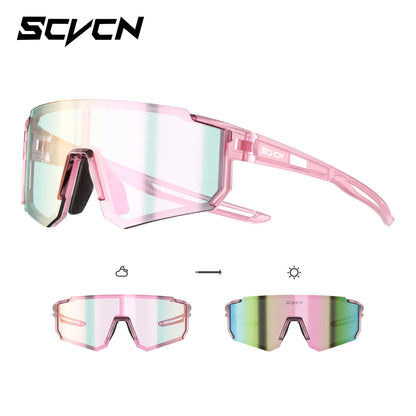 Kids Cycling Sunglasses by SCVCN for Ages 6-14, UV400 TR90 Sports Eyewear with Adjustable Nose Pads and Photochromic or Polarized Options