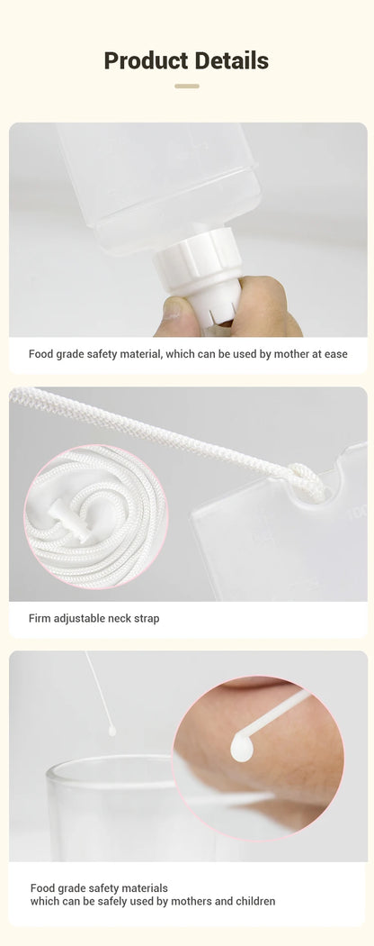 Supplemental Nursing System with Milk Collection Bottle and Feeding Tube, Polypropylene Breastfeeding Aid Kit for Assisted Feeding Routines