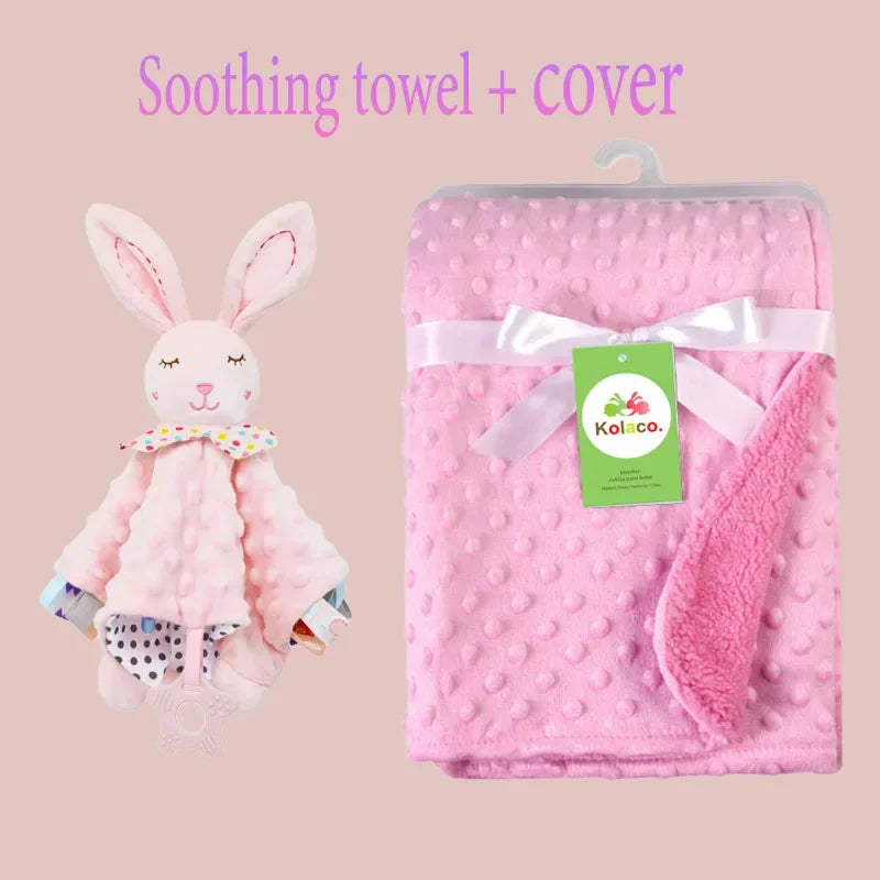 Embroidered Name Baby Blanket and Animal Comforter Options, Personalized Minky Bubble-Texture Keepsake with Single-Item and Two-Piece Gift Choices