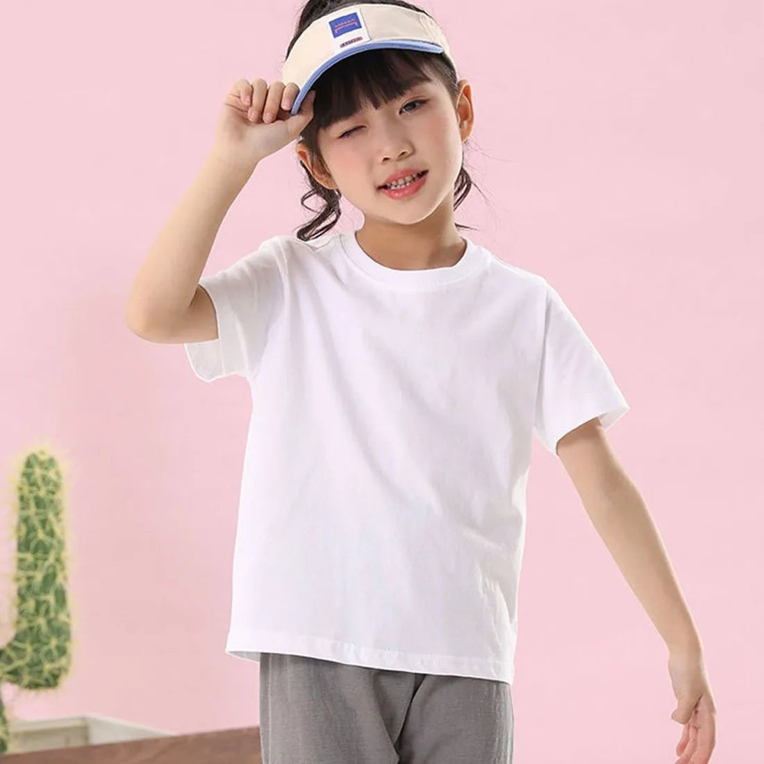 Kids Solid Color Cotton T-Shirt, 180gsm Short Sleeve Crewneck Basic Tee for Boys and Girls in 18 Colors for Summer and Everyday Casual Outfits