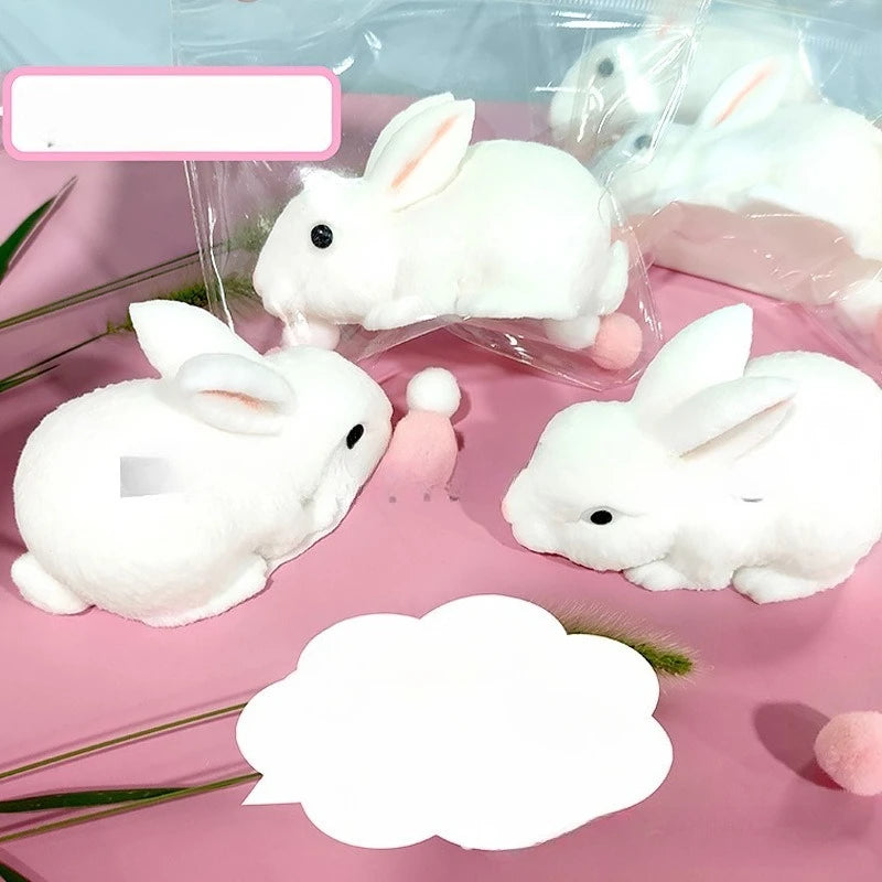White Rabbit Squishy Toy, Soft Slow-Rebound Bunny Squeeze Fidget in 1, 2 or 3 Piece Options for Tactile Play, Desk Breaks and Novelty Gifts
