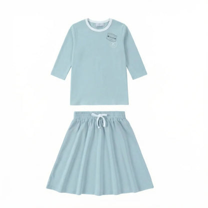 Kids Ringer Matching Outfits in Cotton Jersey with Stamp Graphics, Contrast Trim Dresses, Tees, Shorts and Baby Sets for Summer Photos