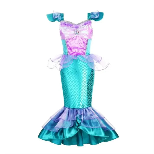 Princess Dress-Up Costumes for Girls with Mermaid and Fairy-Tale Style Options, Cotton-Blend Outfits for Birthdays, Halloween and Pretend Play