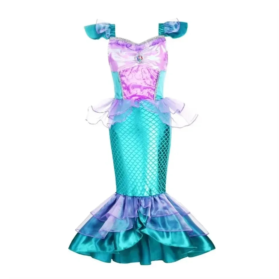 Princess Dress-Up Costumes for Girls with Mermaid and Fairy-Tale Style Options, Cotton-Blend Outfits for Birthdays, Halloween and Pretend Play