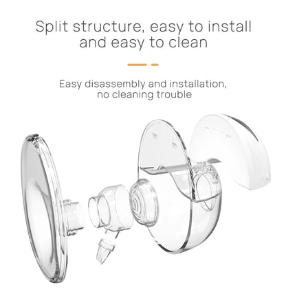 HOMEFISH Wearable Breast Pump MY-375 White 2-Piece Set with 4 Modes, 12 Adjustable Levels, 1200mAh Rechargeable Battery and Type-C Charging
