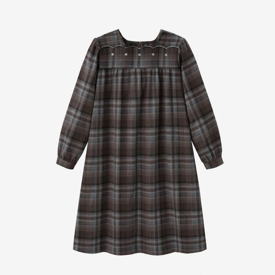Sibling Matching Brown Plaid Clothing with Dress, Romper, Pants and Knitwear Options, AS AW26 Chestnut Styles for Babies, Kids and Teens