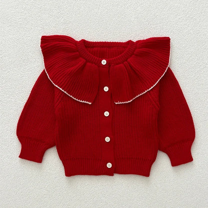 Infant Girl Sweater Cardigan with Long Sleeves, Button-Front Knit Layering Coat in Multiple Styles for Fall Outfits, Sizes 3M to 3T