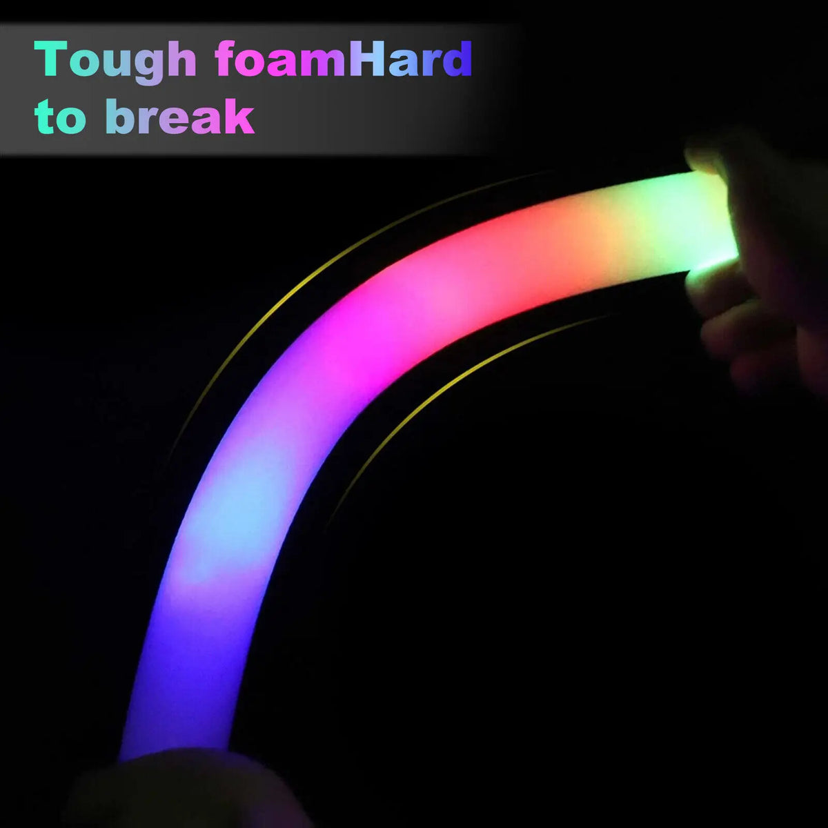 Bulk RGB LED Glow Sticks, 100-Pack Light-Up Foam Cheer Tubes with 3 Flashing Modes and Included Batteries for Weddings, Birthdays and Christmas Parties