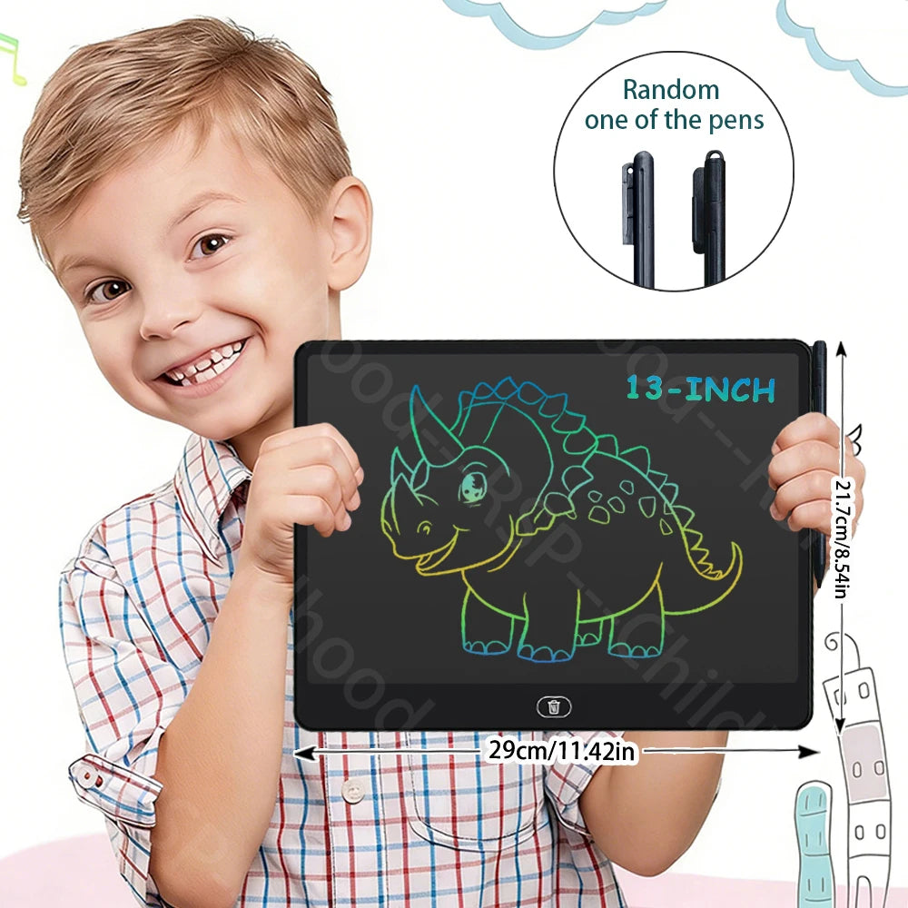 Kids LCD Doodle Tablet, 8, 11, 13 or 16-Inch Erasable Drawing and Handwriting Board with Stylus, Screen Lock and Clear Button for Creative Practice