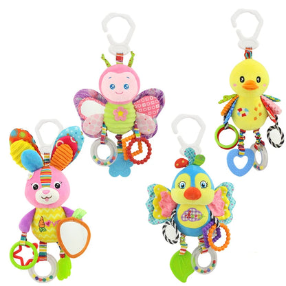 Taggy Animal Plush Rattle for Babies, Colorful Elephant, Monkey, Rabbit, Lion or Pig Soft Sensory Toy for Supervised Play and Baby Shower Gifts