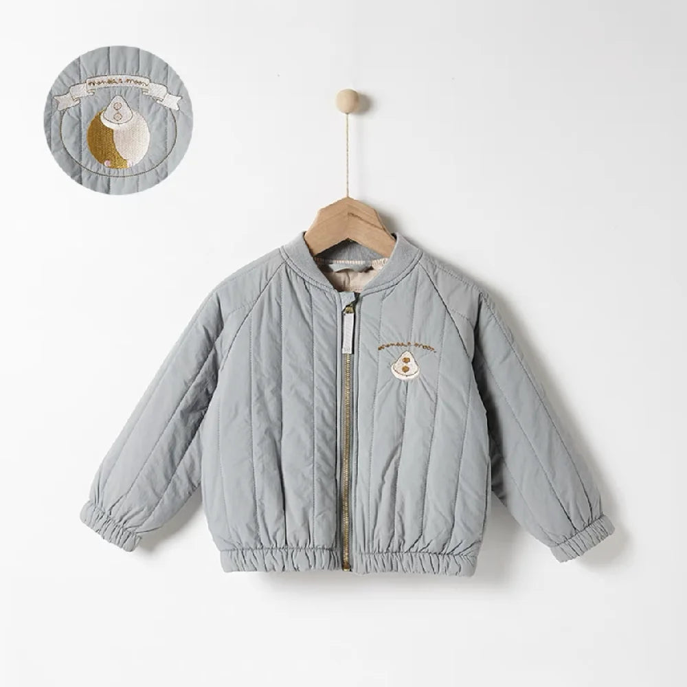 Toddler Quilted Jacket with Zip Front, Cotton Material and Ribbed Cuffs, Kids Everyday Outerwear in Multiple Colors, Sizes 12-18M to 6-7T