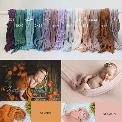 Cotton Gauze Newborn Photography Wrap, Stretchy Baby Portrait Prop in Two Sizes with Color Options for Studio Layers and Keepsake Photo Sessions