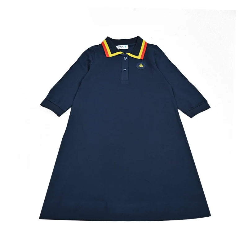Striped Collar Kids Matching Outfits with Bee Motifs, Boys Shirts, Girls Dress and Top-Skirt Sets, Baby Top-and-Shorts Options for Sibling Photos