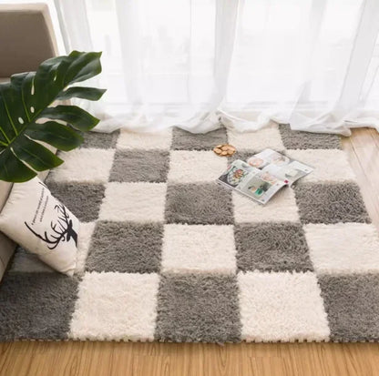 Interlocking Carpet Floor Tiles, Plush 30 cm EVA Foam Puzzle Squares with 1 cm Cushioning for Nursery Corners and Kids Indoor Playrooms