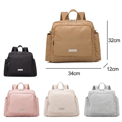 Diaper Bag Backpack with Wide Front Zip Pocket, SOBOBA Baby Essentials Organizer with Side Pockets and Top Handle, 34 x 32 x 12 cm