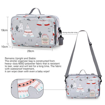 Baby Diaper Bag Wet Dry Storage Pouch with Printed Designs, Reusable Organizer for Diaper Changes, Baby Essentials and Everyday Outings
