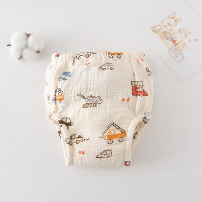 Printed Cotton Potty Training Pants, Single Reusable Learning Underwear with Pull-On Waist for Babies and Toddlers in Sizes 80–110