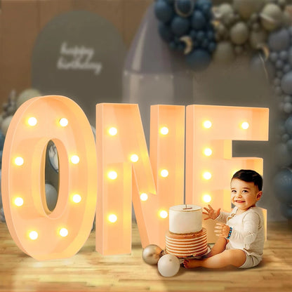 Giant Marquee Letter Frame Box, 91.5cm LED Light-Style Alphabet Display for DIY Names, Baby Showers, First Birthdays and Wedding Party Decor
