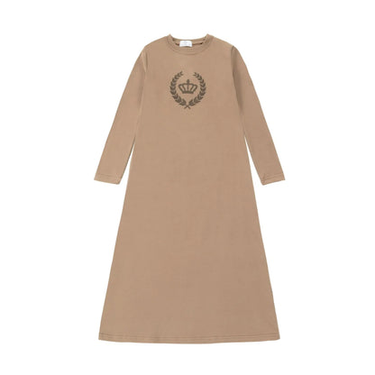 Royal Crown Kids Matching Outfits in Cotton Jersey with Velvet Crown Prints, Long-Sleeve Top and Pants or Dress Styles for Sibling Photos