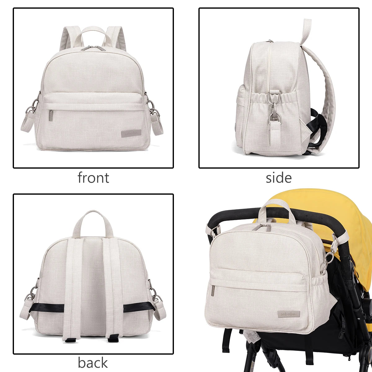 Parent Diaper Backpack by Soboba with Front Zip Pocket and Top Carry Handle, Solid-Color Baby Changing Bag for Newborn Supplies and Daily Outings