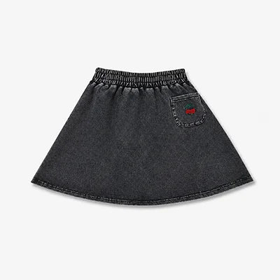 Black Denim Family Matching Outfits with Embroidered Details, Girls Dresses and Skirts, Boys Shirts and Baby Sets for Sibling Photos