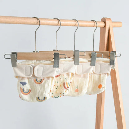 Baby Wrap Cloth Diaper with Adjustable Waist Tabs, Reusable Cotton Nappy in Animal and Rainbow Prints, Single-Piece Infant Changing Essential