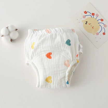 Printed Cotton Potty Training Pants, Single Reusable Learning Underwear with Pull-On Waist for Babies and Toddlers in Sizes 80–110