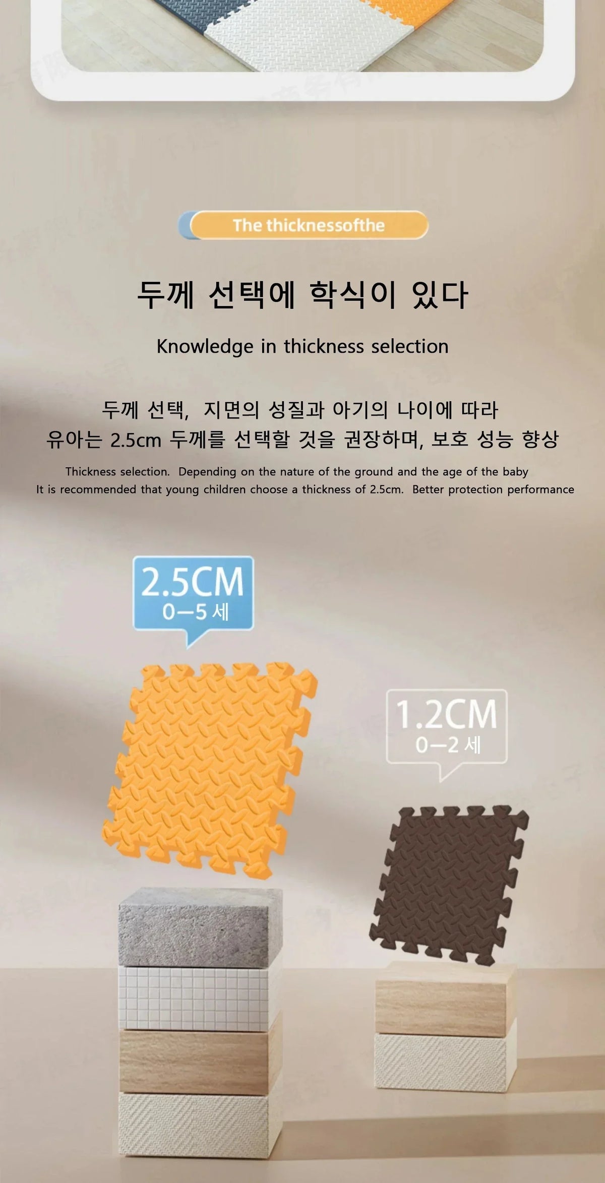 Modular Baby Floor Padding Tiles, 30 cm Interlocking Squares with 2.5 cm Thickness in 1, 4, 6 or 8-Piece Options for Supervised Nursery Play