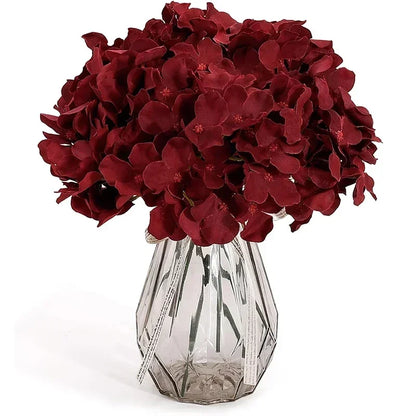 Silk Hydrangea Flower Heads, 25-Piece Artificial Flowers with Flexible Stems for DIY Wedding Centerpieces, Baby Shower and Home Party Decor