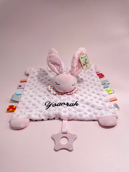 Embroidered Name Baby Blanket and Animal Comforter Options, Personalized Minky Bubble-Texture Keepsake with Single-Item and Two-Piece Gift Choices