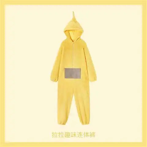 Teletubbies Hooded Onesie Costume for Kids and Adults, Soft Long-Sleeve Character Jumpsuit for Cosplay, Halloween and Family Dress-Up