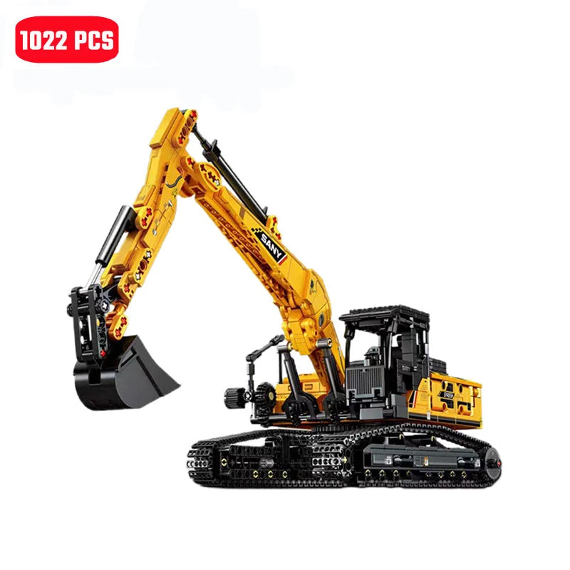 Excavator Building Set 1022 Pieces by SEMBO, Construction Vehicle Model with ABS Bricks, Instructions and Stickers for Ages 6+