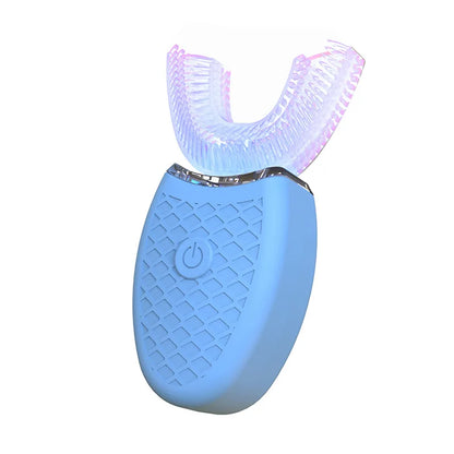 Adult U-Shaped Electric Toothbrush with Four Brushing Modes, Blue-Light Feature and Wireless Charging Design for Daily Oral Care
