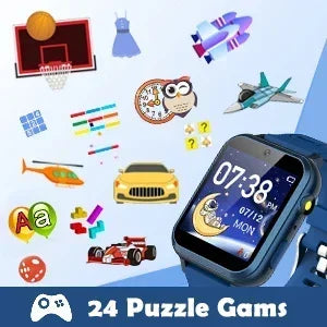 Kids Learning Smartwatch with 24 Games, Selfie Camera, 100 Learning Cards, 10 Audio Stories and Habit Alarms for Boys and Girls Ages 4–12