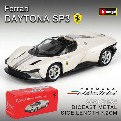 Bburago Ferrari Model Car, 1:64 Scale Diecast Metal Collectible with Daytona SP3, 488 GTB, F50 and More Sports Car Options for Display and Gifts