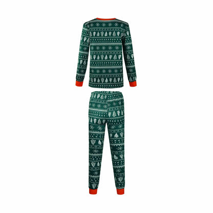 Matching Christmas Pajamas for Family, Festive Allover Print Mom Dad Kids Two-Piece Outfits and Baby Romper for Holiday Photos