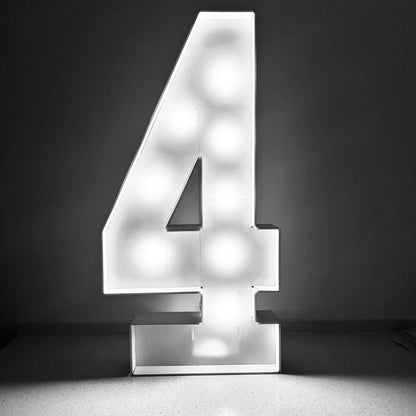 Light Up Marquee Numbers, 73 cm White KT Board Frames with Lights and Support Brackets for Birthday Backdrops and Anniversary Displays