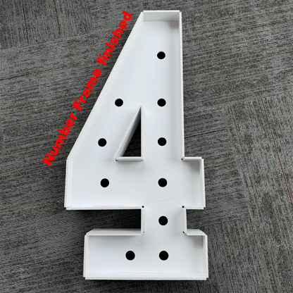 Light Up Marquee Numbers, 73 cm White KT Board Frames with Lights and Support Brackets for Birthday Backdrops and Anniversary Displays