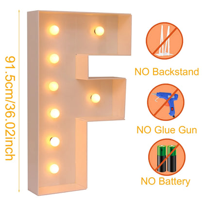 Giant Marquee Letter Frame Box, 91.5cm LED Light-Style Alphabet Display for DIY Names, Baby Showers, First Birthdays and Wedding Party Decor
