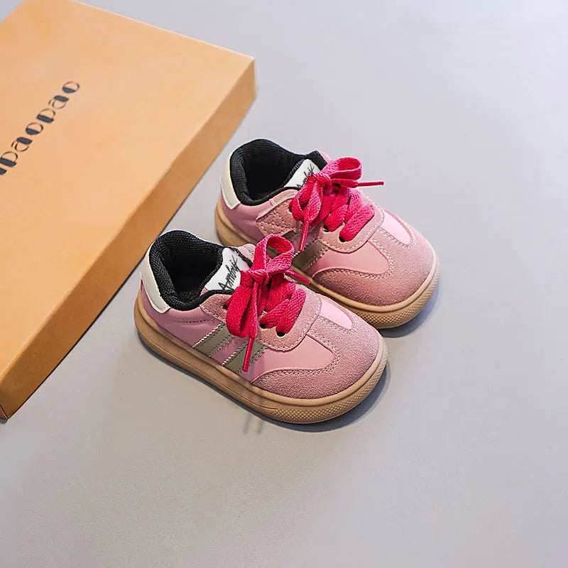 Kids' German Trainer Sneakers with Soft Soles, Anti-Slip Low-Top Casual Shoes for Boys and Girls, Spring and Fall Everyday Wear