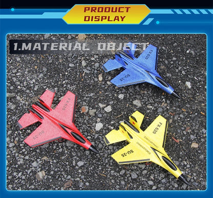 RC Airplane SU35 Fighter, Oike EPP Foam Plane with 2.4 GHz Control, Gyroscope and LED Lights for Outdoor Flying, One or Two Battery Options