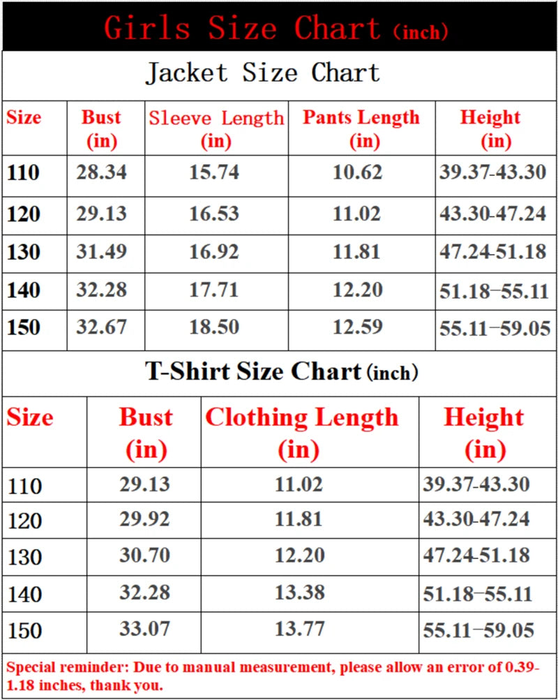 Girls Cosplay Costume Set for Halloween, Dance Performances and Dress-Up with Jacket, T-Shirt and Shorts or Top-and-Pants Outfit Options