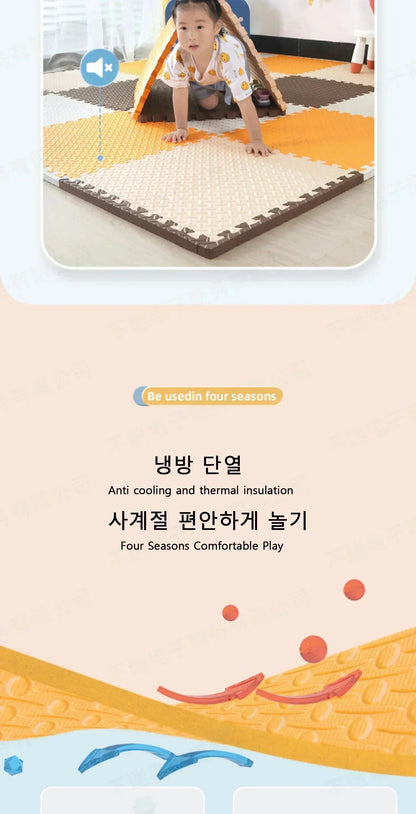 Thick Foam Crawling Mat Tiles, 8-Piece Interlocking Set with 2.5 cm Padding and 30 cm Squares for Nursery Corners and Supervised Baby Floor Play