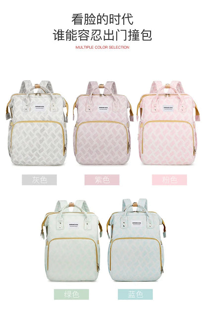 Convertible Diaper Bag Backpack with Fold-Out Changing Area and Stroller Hooks, 30 x 20 x 40 cm Baby Essentials Organizer for Parents