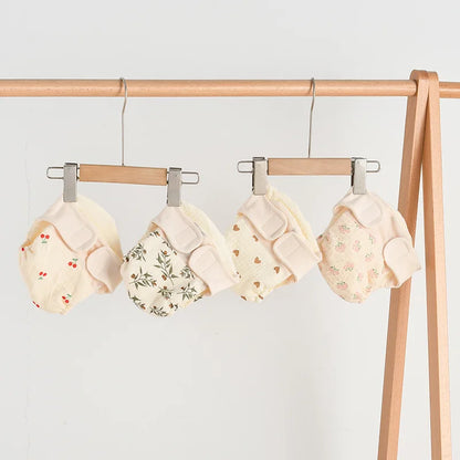 Baby Wrap Cloth Diaper with Adjustable Waist Tabs, Reusable Cotton Nappy in Animal and Rainbow Prints, Single-Piece Infant Changing Essential