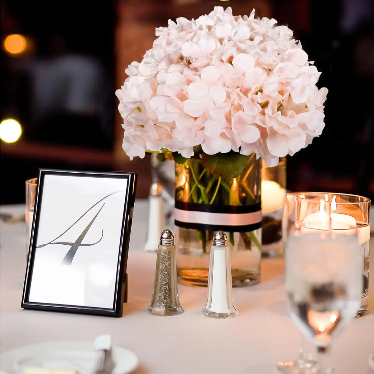 Silk Hydrangea Flower Heads, 25-Piece Artificial Flowers with Flexible Stems for DIY Wedding Centerpieces, Baby Shower and Home Party Decor