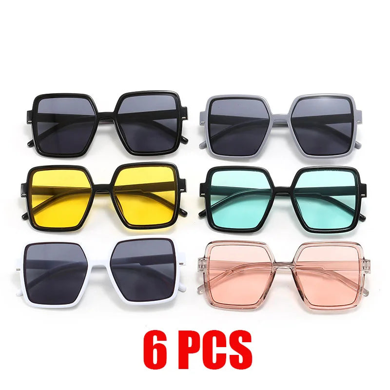 Kids Retro UV400 Sunglasses for Boys and Girls Ages 2-8, Colorful Fashion Shades in Assorted Frame Styles for Summer Outings and Family Photos
